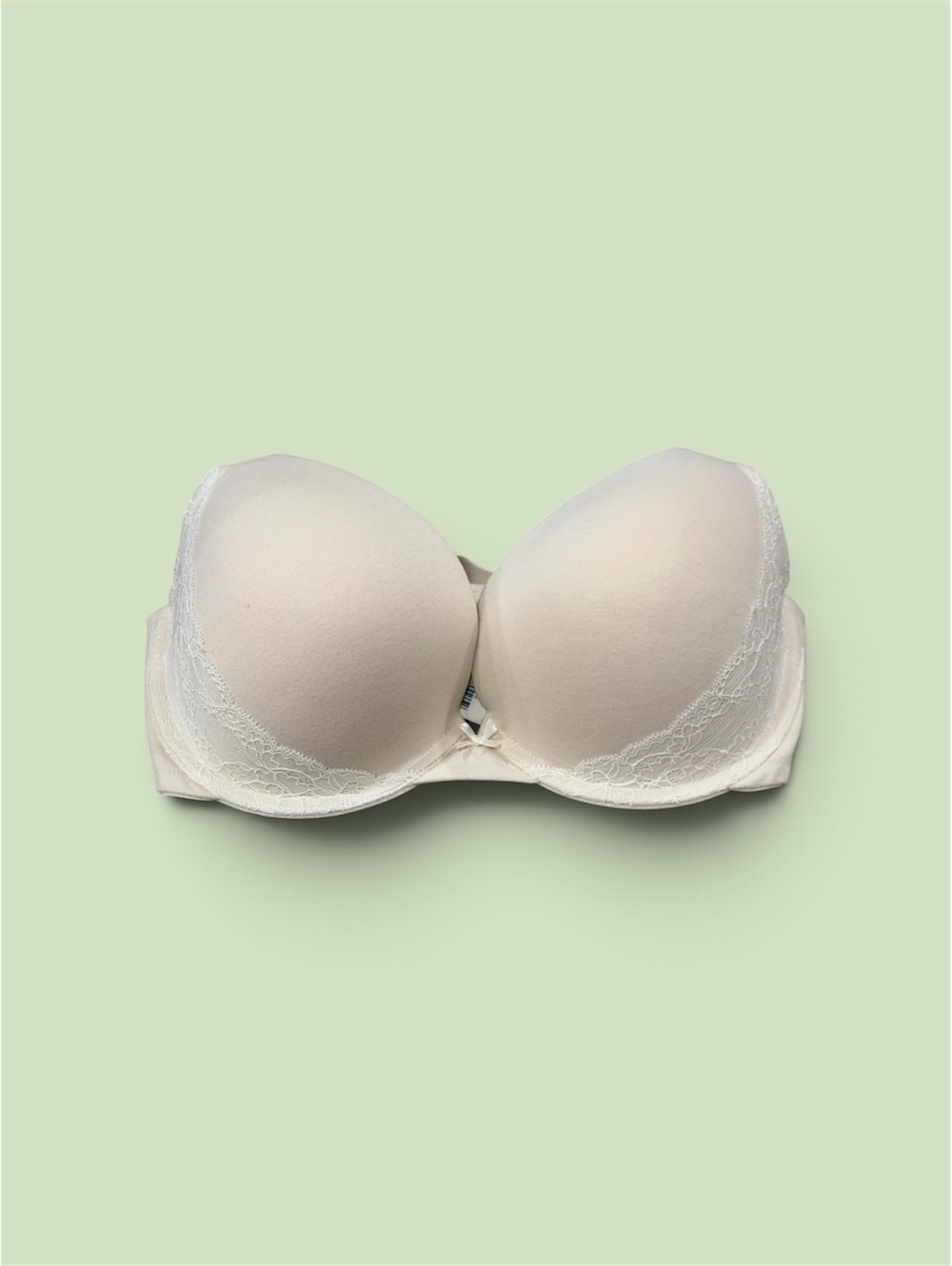 Cacique Cotton Boost Plunge Bra with Convertible Straps 38DDD Ivory